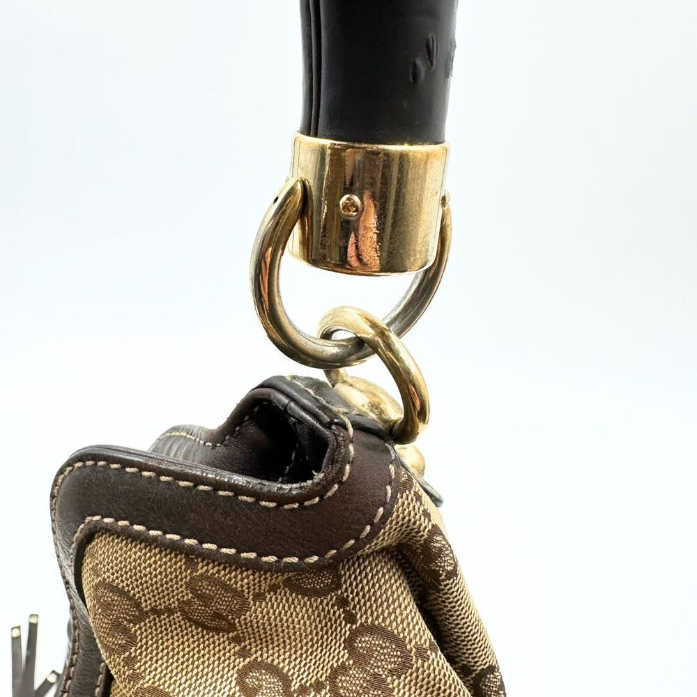 Gucci Indy GG Canvas Bamboo Shoulder Bag - Picture 7 of 10